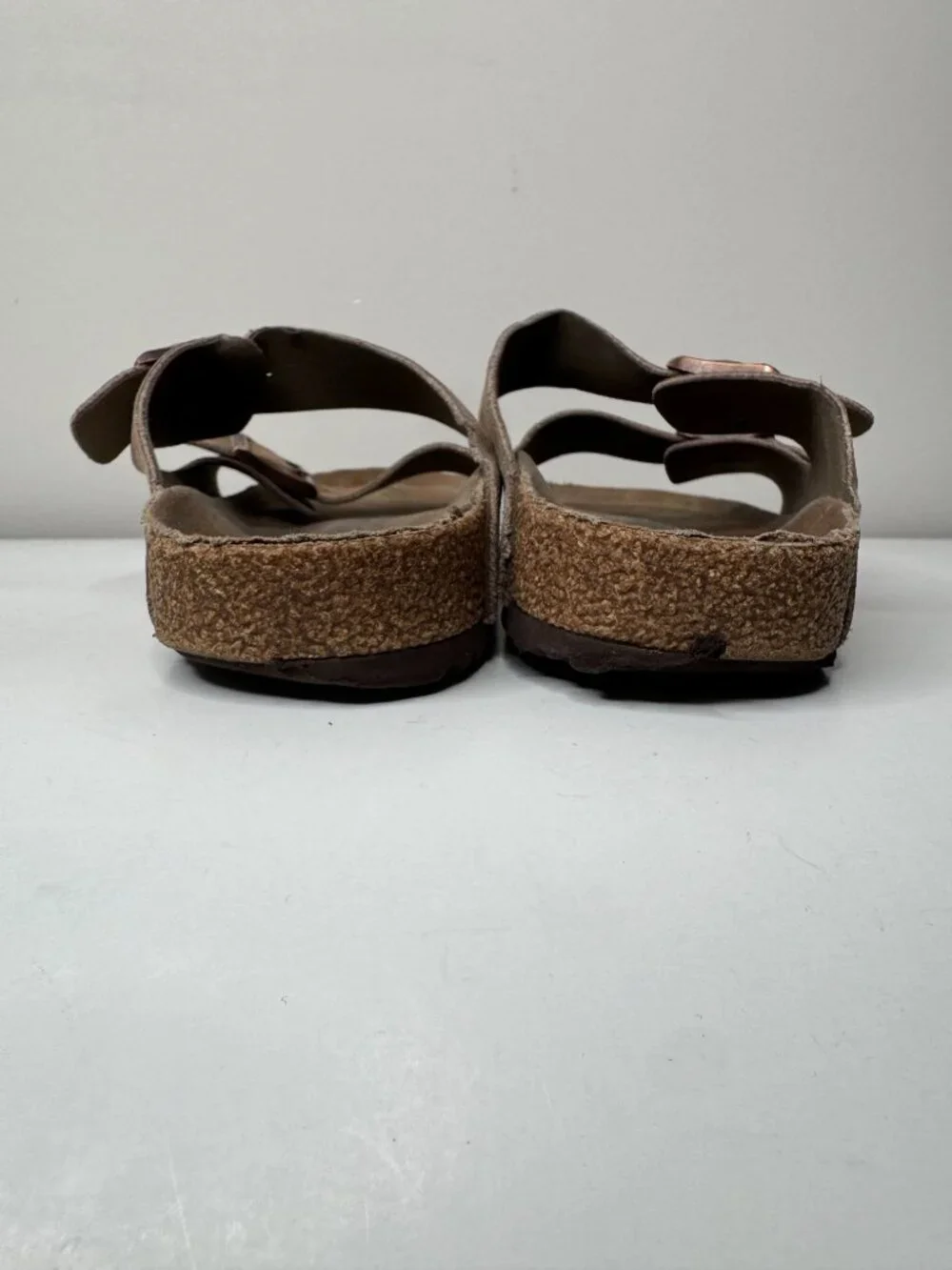 Birkenstock Arizona Suede Slides EU40 Brown Double Strap Adjustable Womens 9 Men